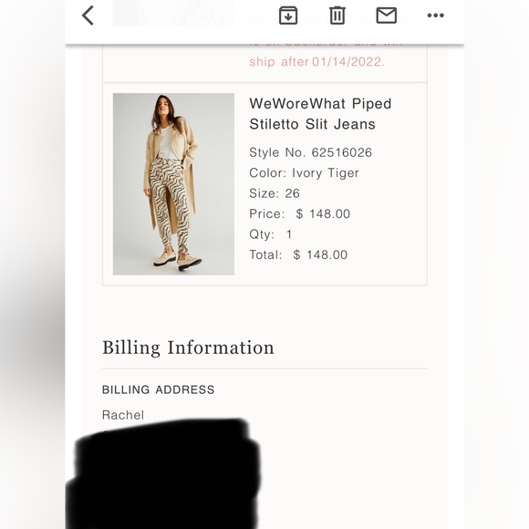 WeWoreWhat Piped Stiletto Slit statement Jean - Picture 4 of 4